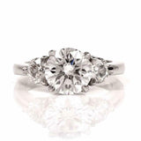 2.6ct Round Cut Diamond Engagement Ring Trilogy Solitaire 14k White Gold Finish