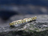 1Ct Round Cut Green Peridot Full Eternity Wedding Band Ring 14K Rose Gold Finish