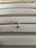 2ct Oval Cut Green Emerald Diamond Petite Round Accents Ring 14k WhiteGold Over