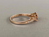 2ct Oval Yellow Citrine Three Stone Solitaire Engagement Ring 14k Rose Gold Over