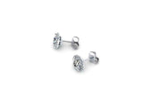 1.3ct Round Cut VVS1D Diamond Halo Solitaire Stud Earrings 14k White Gold Finish