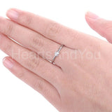 0.2ct Heart Simulated Diamond Minimalist Engagement Ring 14k White Gold Plated