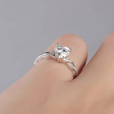 1.3ct Heart Cut Diamond Engagement Ring Infinity Twisted 14k White Gold Finish