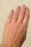 1ct Wedding Band Round Cut Green Emerald Milgrain Infinity 14k YellowGold Finish