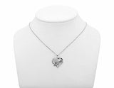 0.2ct Round Cut Diamond Pendant Love Heart Shaped Mom Charm 14k White Gold Over