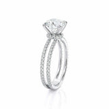 2ct Round Cut Diamond Engagement Ring Split Band Solitaire 14k White Gold Finish