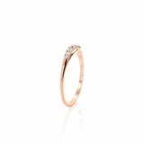 0.6ct Round Cut Diamond Engagement Ring Dainty Minimalist 14k Rose Gold Finish