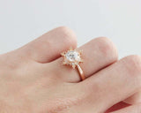 1.2ct Round Cut Diamond Engagement Ring Solitaire Snowflake 14k Rose Gold Finish