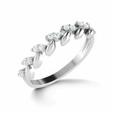 1.2Ct Round Cut Diamond Leaf Vine Creeper Stackable Ring 14K White Gold Finish