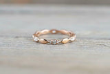 0.2ct Round Cut Diamond Wedding Band 14k Rose Gold Finish Dainty Full Eternity