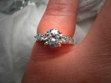 Five Stone Solitaire Engagement Ring 2ct Round Cut Diamond 18k White Gold Finish