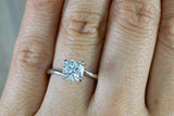 1ct Cushion Cut Diamond Engagement Ring 14k White Gold Finish Solitaire Women