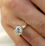 0.3ct Heart Simulated Diamond Three Stone Engagement Ring 14k Yellow Gold Plated