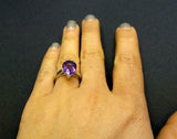 3ct Engagement Ring Pear Cut Purple Amethyst Solitaire 14k White Gold Finish