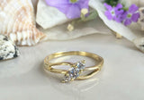 0.6ct Engagement Ring Round Cut Diamond Split Shank Trilogy 14k Yellow Gold Over