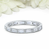 1.2ct Baguette Cut VVS1D Diamond Wedding Band Full Eternity 14k WhiteGold Finish