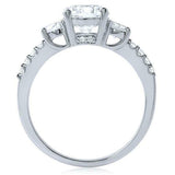 3ct Round Cut Diamond Trilogy Ring with Accents 14k White Gold Finish