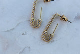 2ct Round Cut VVS1 Diamond Safety Pin Design Drop Earring 14k Yellow Gold Finish