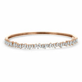 5ct Baguette Cut Diamond Cocktail Women Cuff Bangle Bracelet 14K RoseGold Finish