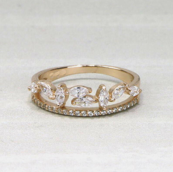 2ct Marquise Diamond Engagement Ring Stackable Split Band 14k Yellow Gold Finish