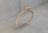 2ct Princess Diamond Engagement Ring Round Accent Solitaire 14k Rose Gold Finish