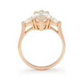 1.2ct Marquise Cut Diamond Trillion Accents Trilogy Ring 10k Rose Gold Finish