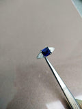 2ct Engagement Ring Asscher Cut Blue Sapphire Split Shank 14k White Gold Finish