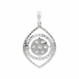 4.5ct Diamond Pendant Round Cut Brilliant Halo Eye 14k WhiteGold Finish NO CHAIN