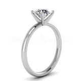 1.2ct Heart Cut Simulated Diamond 6-Prong Solitaire Ring 14k White Gold Plated