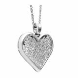 5ct Princess Cut Diamond Puffed Iced Heart Pendant 14k White Gold Over NO CHAIN