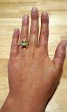 1.5ct Engagement Ring Radiant Cut Green Peridot Solitaire 14k White Gold Finish