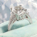 4Ct Oval Cut Diamond Vintage Engagement Ring 14K White Gold Finish Pear Accents