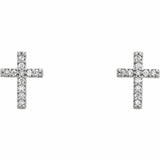 1ct Round Cut VVS1 Diamond Jesus Cross Stud Earrings Women 14k White Gold Finish