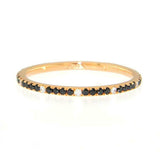 1ct Round Cut Black Diamond Wedding Band Full Eternity 14k Yellow Gold Finish