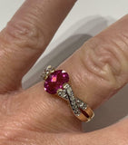 2.9ct Engagement Ring Oval Cut Pink Ruby Split Shank 14k Yellow Gold Finish