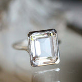 4ct Emerald Cut Diamond Engagement Ring Solitaire Promise 14k White Gold Finish