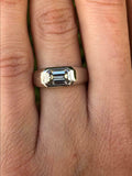 1.6ct Emerald Cut Diamond Engagement Ring Solitaire Promise 14k WhiteGold Finish