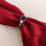 2ct Engagement Ring Emerald Cut Amethyst Diamond Accent 14k White Gold Finish