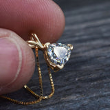 1Ct Trillion Cut DVVS1 Diamond Solitaire Pendant 14K Yellow Gold Finish NO CHAIN