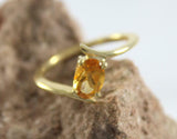 1ct Engagement Ring Oval Cut Yellow Citrine Bypass Solitaire 14k YellowGold Over