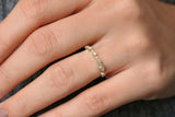 1ct Wedding Ring Band Round Cut Diamond Hexagon Stackable 14k Yellow Gold Finish