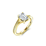 Split Shank Engagement Ring 1ct Emerald Cut VVS1D Diamond 14k White Gold Finish