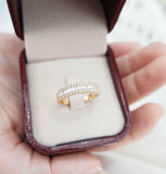 2ct Baguette Round Diamond 3 Row Half Eternity Wedding Band 14K Yellow Gold Over