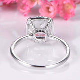 1.5ct Cushion Cut Diamond Engagement Ring Halo Solitaire 14k White Gold Finish