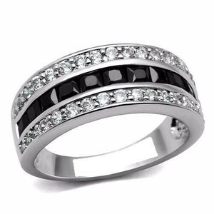 4Ct Princess Cut Black Diamond Three Row Half Eternity Band 14K White Gold Over