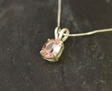 2ct Peach Morganite Pendant Oval Cut Solitaire 14k White Gold Finish NO CHAIN