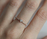 Solitaire with Accent Engagement Ring 1ct Heart Cut Diamond 14k Rose Gold Finish