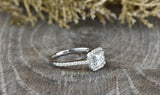 2ct Princess Cut Diamond Engagement Ring 14k White Gold Over Halo Bridal Promise