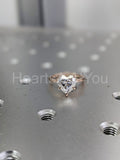 1ct Heart Cut Simulated Diamond Solitaire Engagement Ring 14k Rose Gold Plated