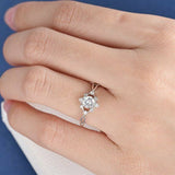 1.2ct Round Cut Diamond Engagement Ring 14k White Gold Finish Unique Infinity